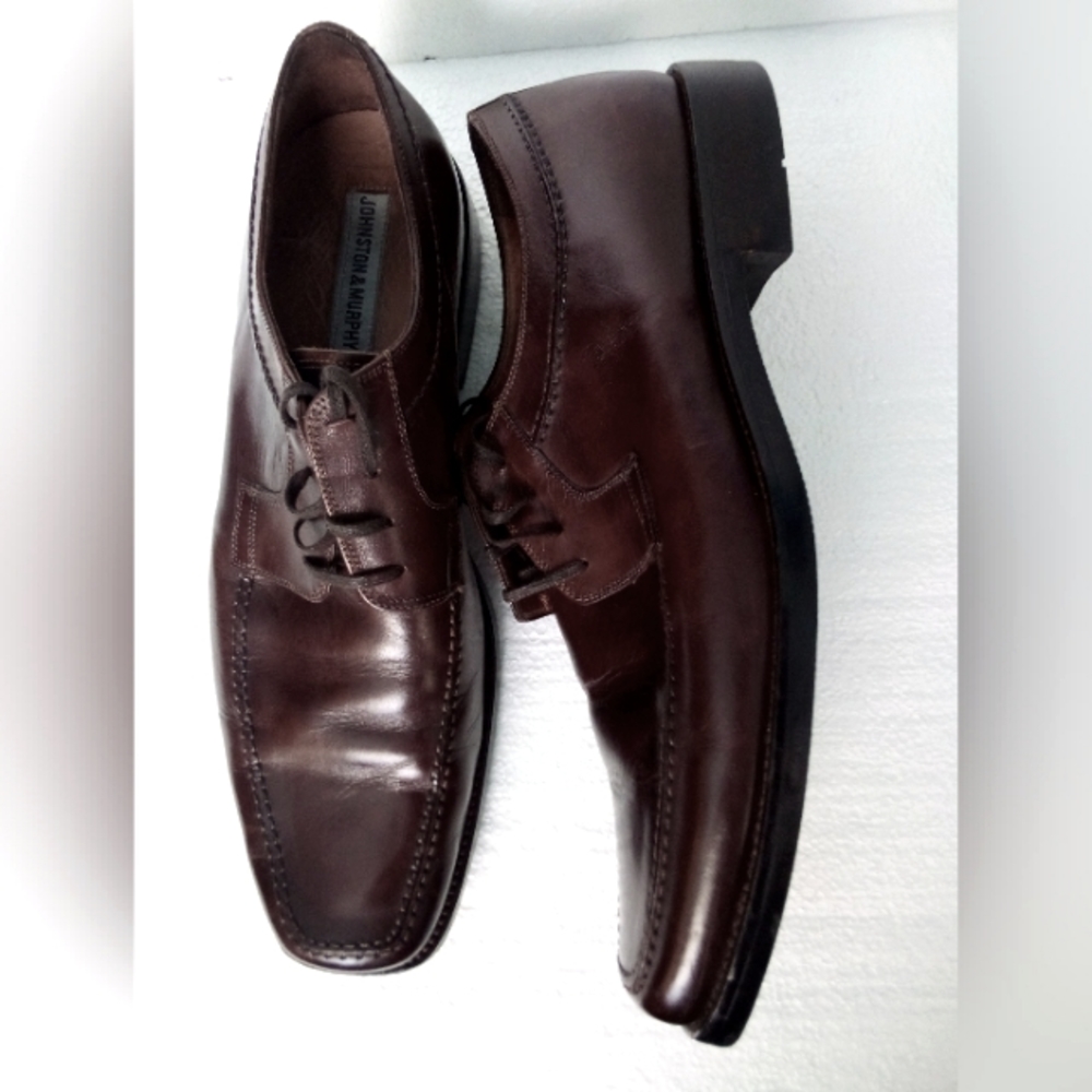 Johnston And Murphy Leather Lace-up Oxford Derby Dress Shoes Men's 11.5 Brown
